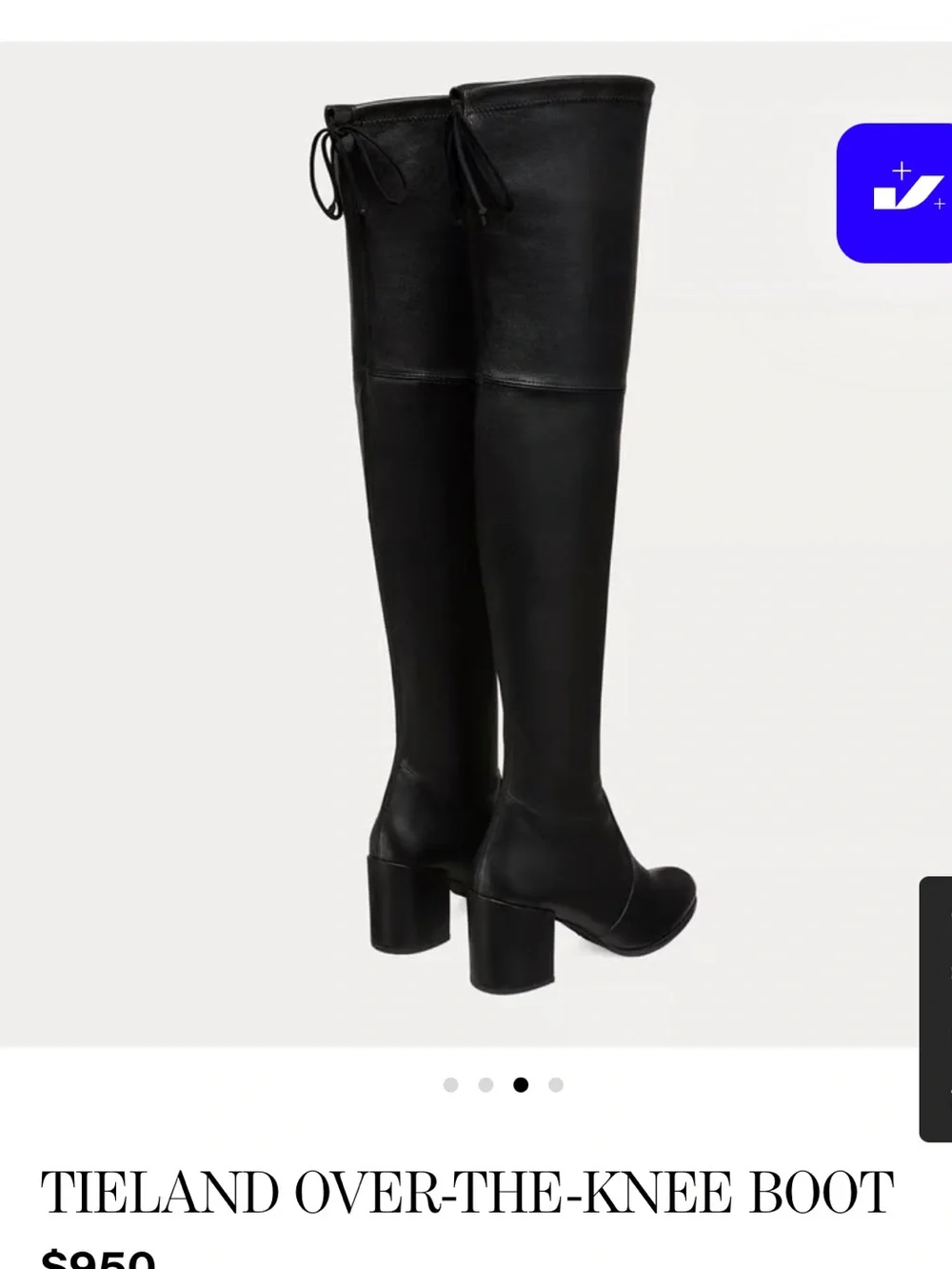 Stuart Weitzman Tieland Over-the-Knee Boots - Black 10